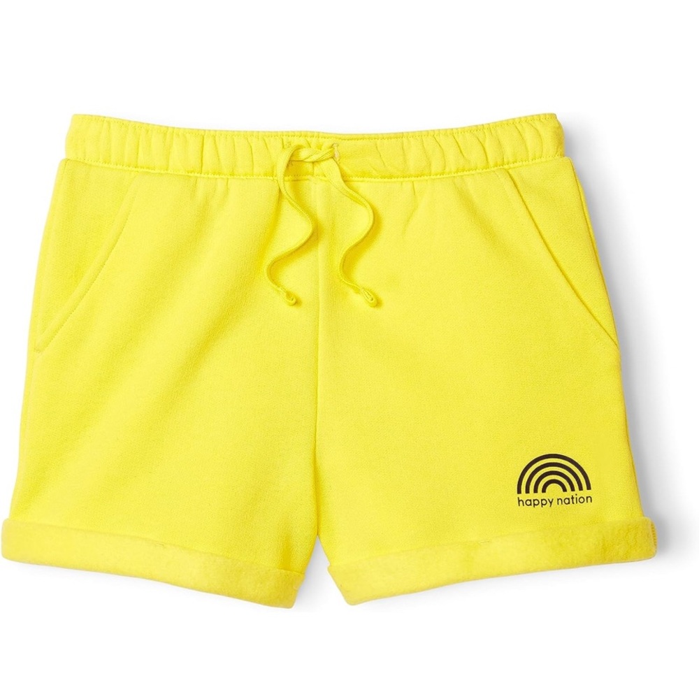 Happy Nation‎ Girls' Big Rolled Hem Fleece Sweat Shorts Size Medium (10+)